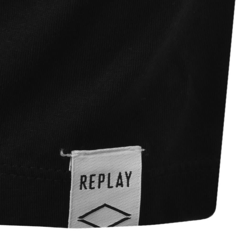 Alternative Image for ProductReplay Logo Crew Neck T Shirt Black3